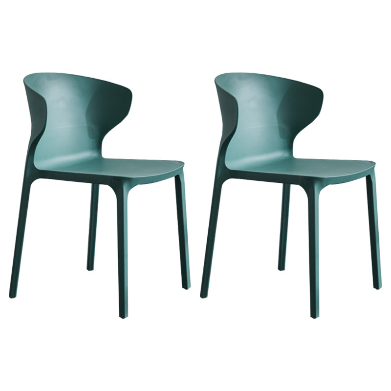 Silla lateral de plástico moderna para interiores y exteriores, silla con respaldo