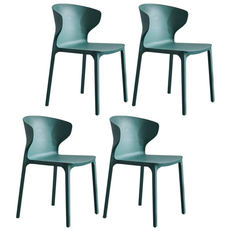Silla lateral de plástico moderna para interiores y exteriores, silla con respaldo