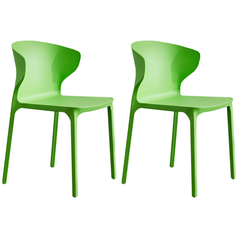 Silla lateral de plástico moderna para interiores y exteriores, silla con respaldo