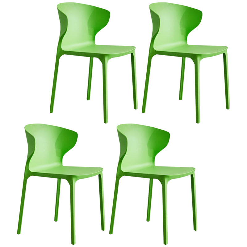 Silla lateral de plástico moderna para interiores y exteriores, silla con respaldo