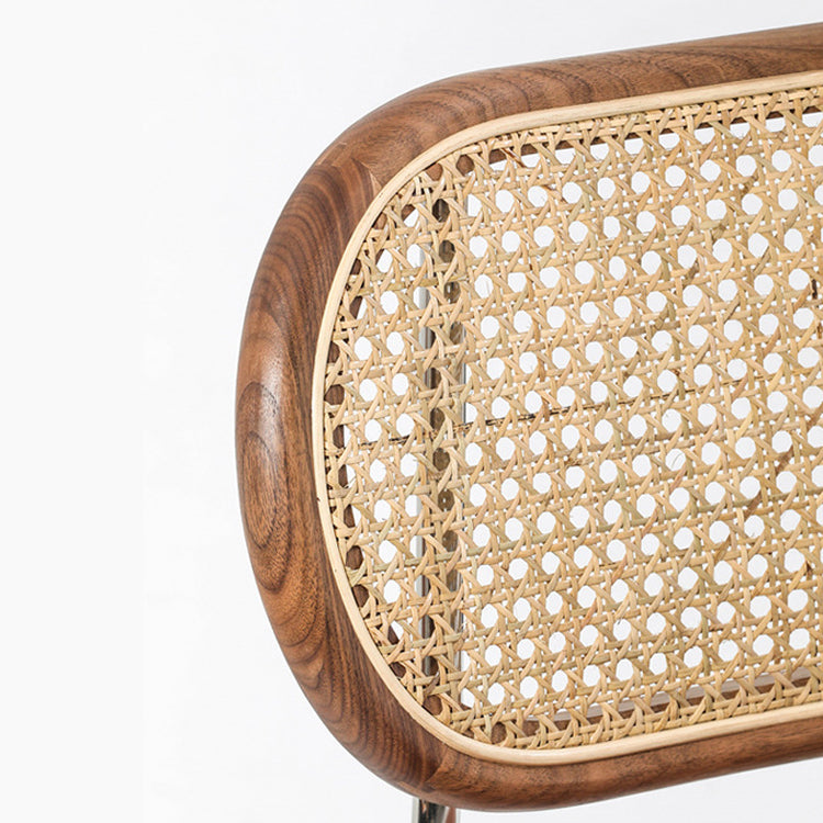 Silla sin brazos contemporánea, silla con respaldo abierto curvado de cuero con acabado mate para patio
