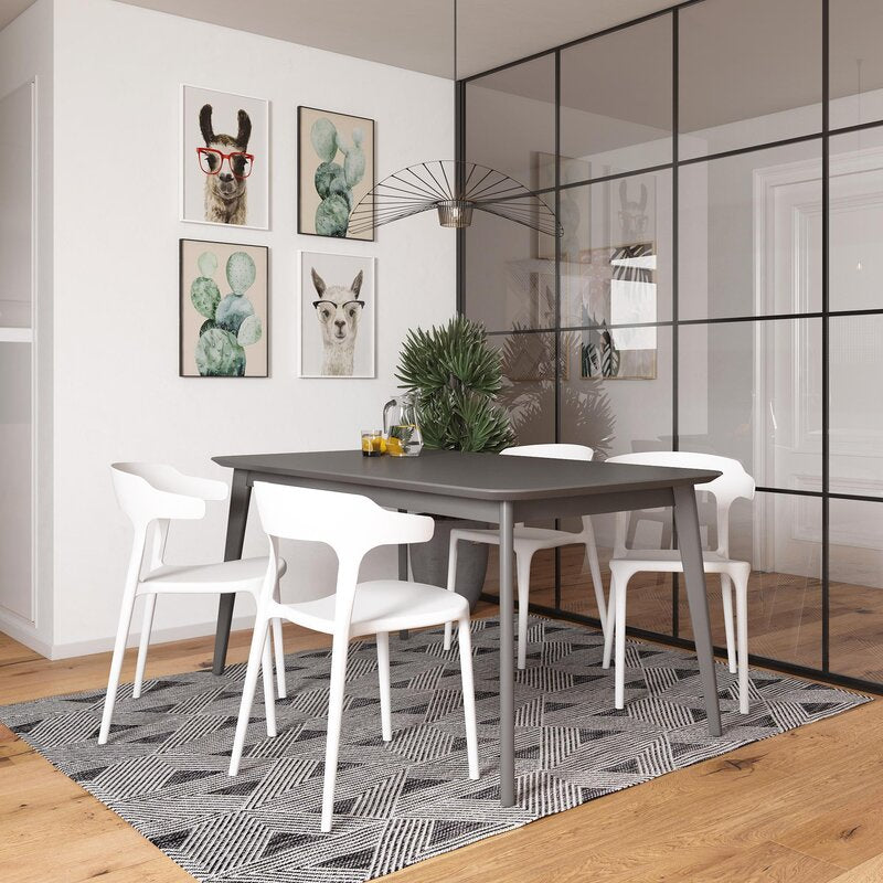 Silla de comedor plástica contemporánea del final mate de la silla del brazo de la parte posterior abierta del restaurante