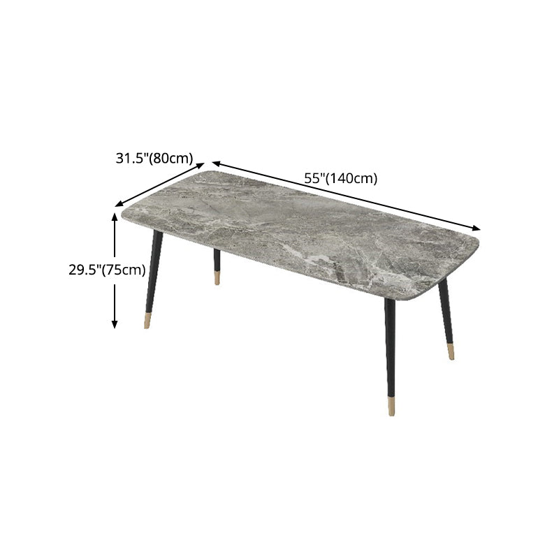 Nordic 1/2/3/5/7 Pieces Dining Set with Sintered Stone Table and Leather Chairs Dining Set