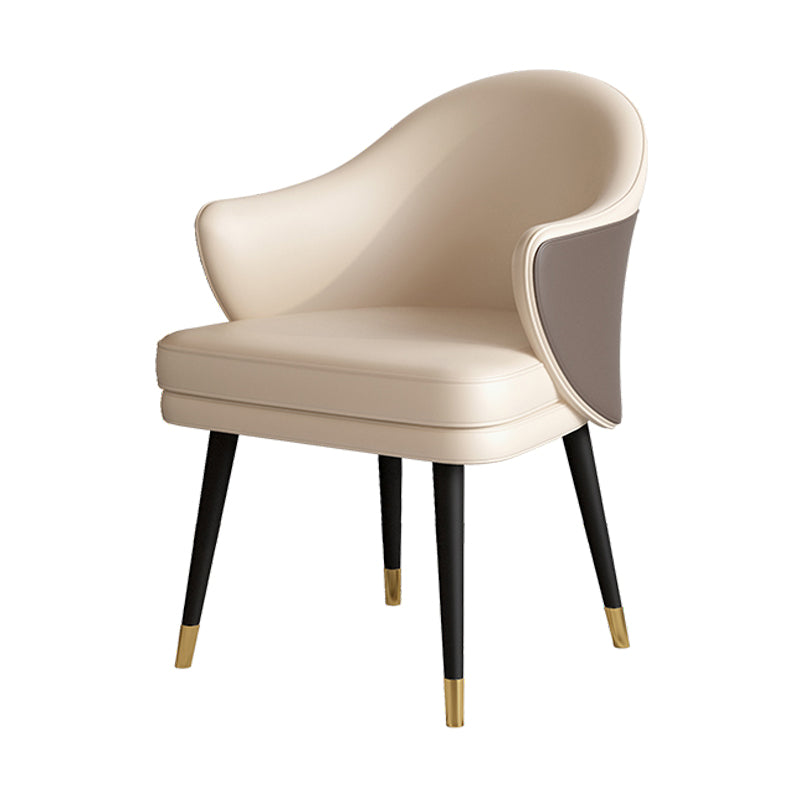 1/5 Pcs Metal Modern Dining Room Set with Round Table and Arm Chairs Dining Set