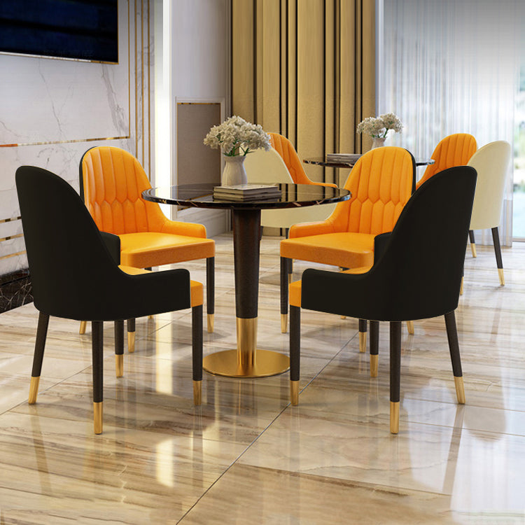 1/2/4/5 Pcs Metal Glam Style Dining Set with Round Table Dinette Set