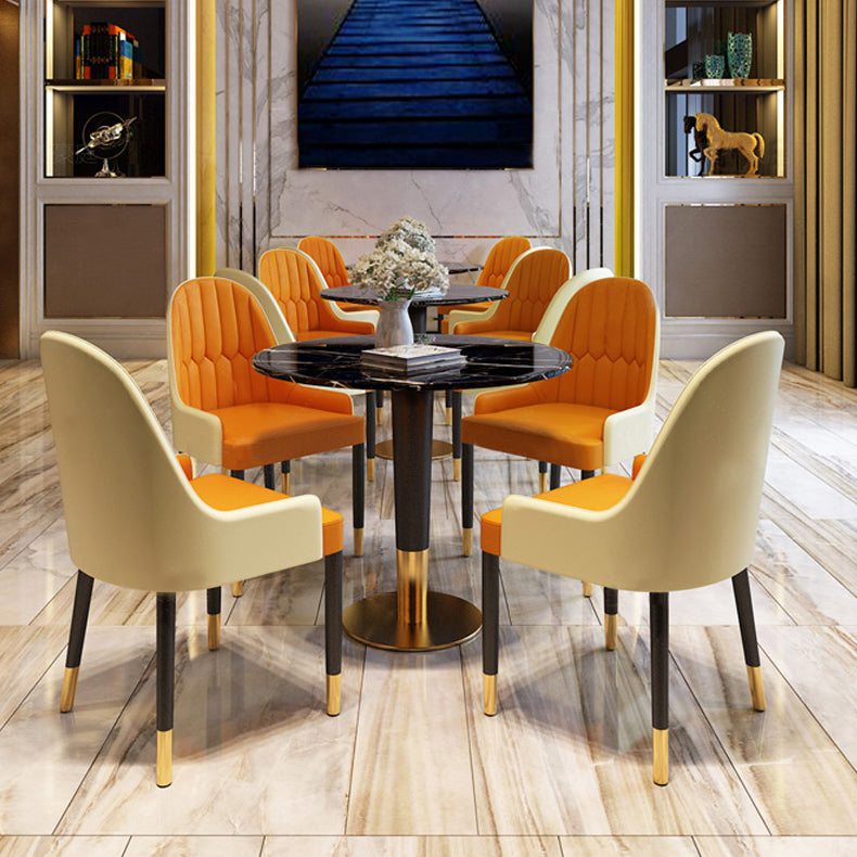 1/2/4/5 Pcs Metal Glam Style Dining Set with Round Table Dinette Set