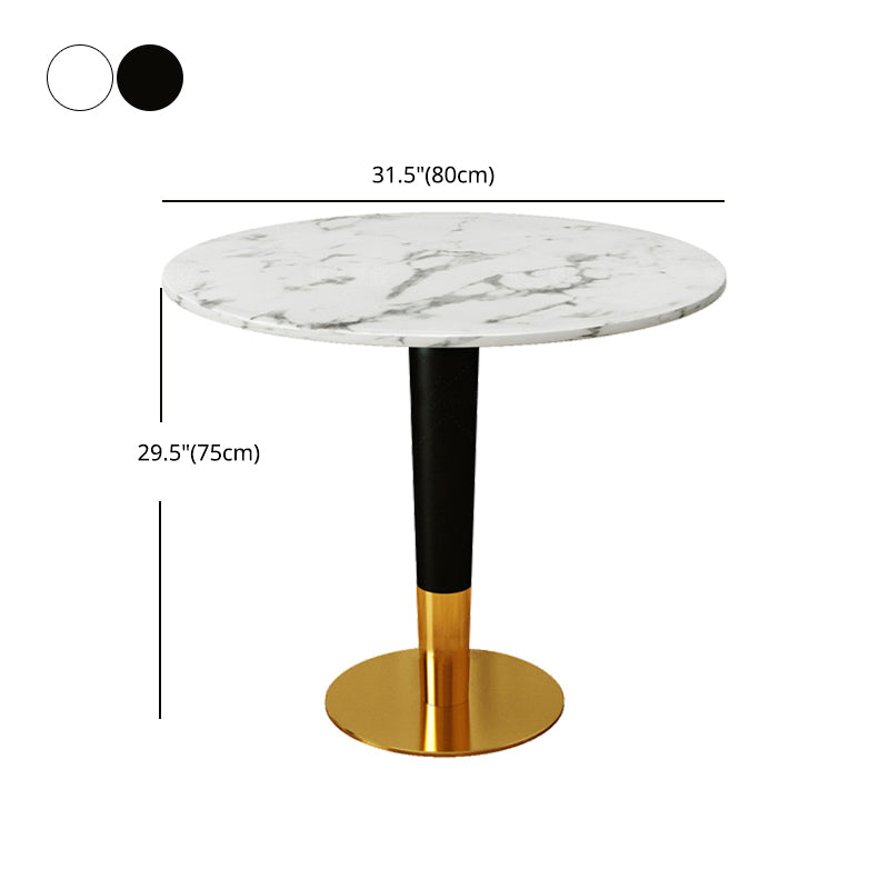 1/2/4/5 Pcs Metal Glam Style Dining Set with Round Table Dinette Set