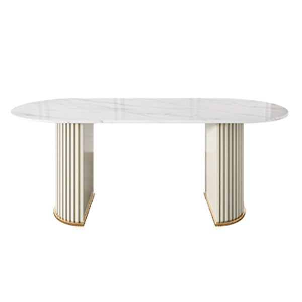 Glam 1/2/5/7 Pieces Dining Set Sintered Stone Dining Table Set with PU Leather Chairs