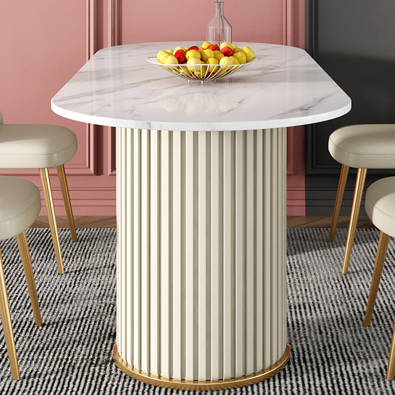 Glam 1/2/5/7 Pieces Dining Set Sintered Stone Dining Table Set with PU Leather Chairs