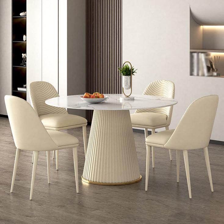Nordic 1/2/5/7 Pieces Round Dinette Set with Sintered Stone Table and Chairs Furniture