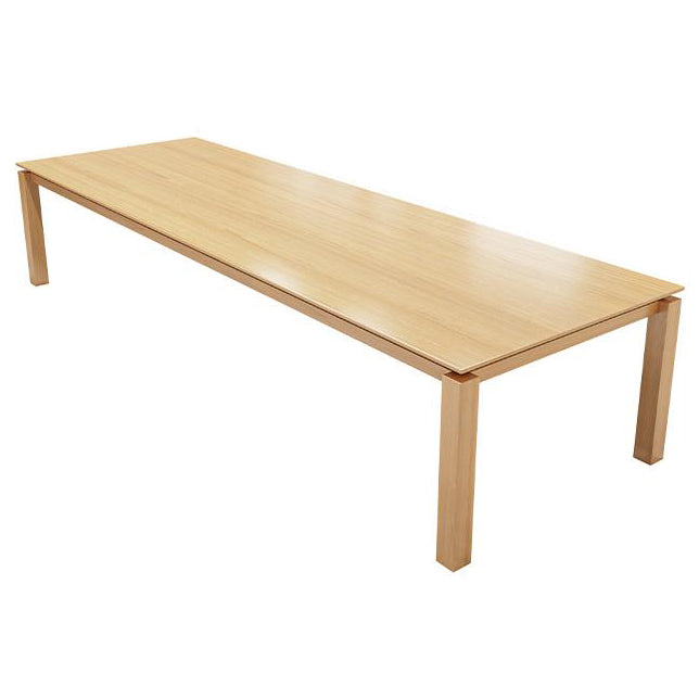 Rectangle Modern Table Solid Wood Fixed Dining Table with 4 Legs