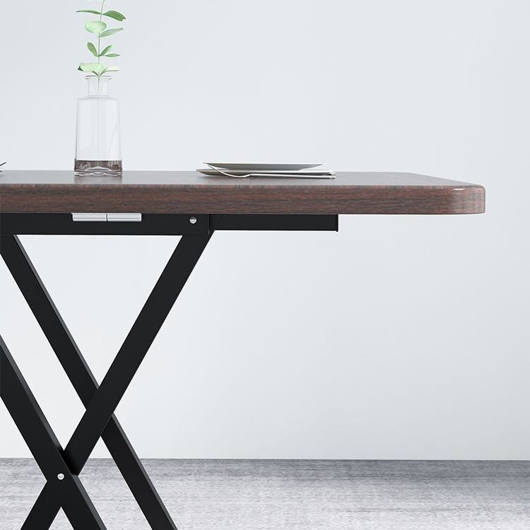 Industrieel uitbreidbare MDF -eettafel vierkante standaard eettafel voor keuken