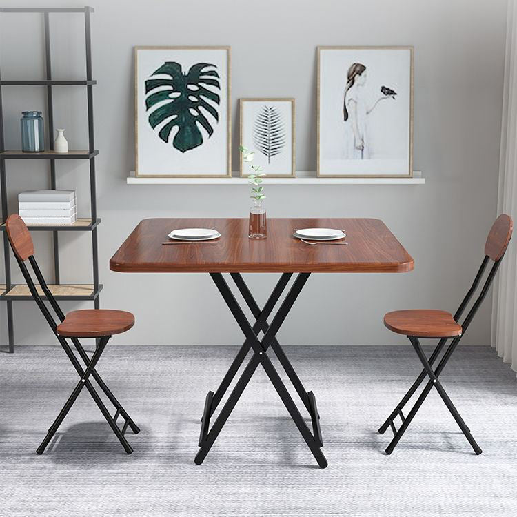 Industrieel uitbreidbare MDF -eettafel vierkante standaard eettafel voor keuken