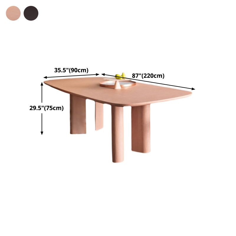 Rectangle Luxury Dining Table Solid Wood Fixed Table with 4 Legs