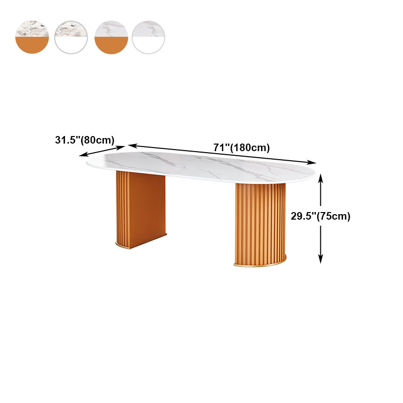 Mesa de comedor ovalada estándar moderna, mesa de comedor de piedra sinterizada para cocina