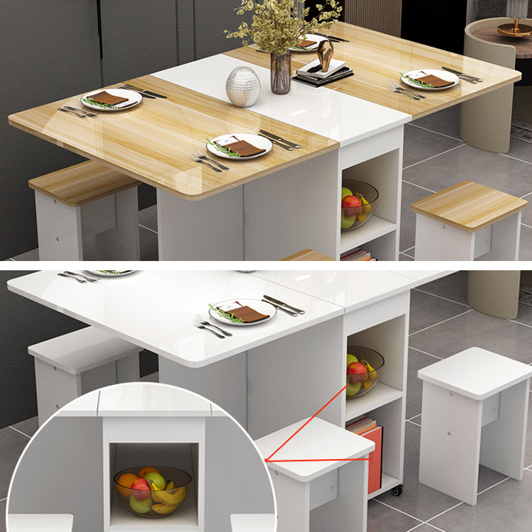 Mesa de comedor de estilo de mediados de siglo rectángulo de madera para usar en el hogar
