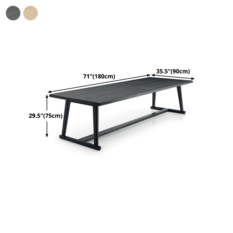 Mesa de comedor rectangular contemporánea de madera maciza, mesa superior de madera para comedor