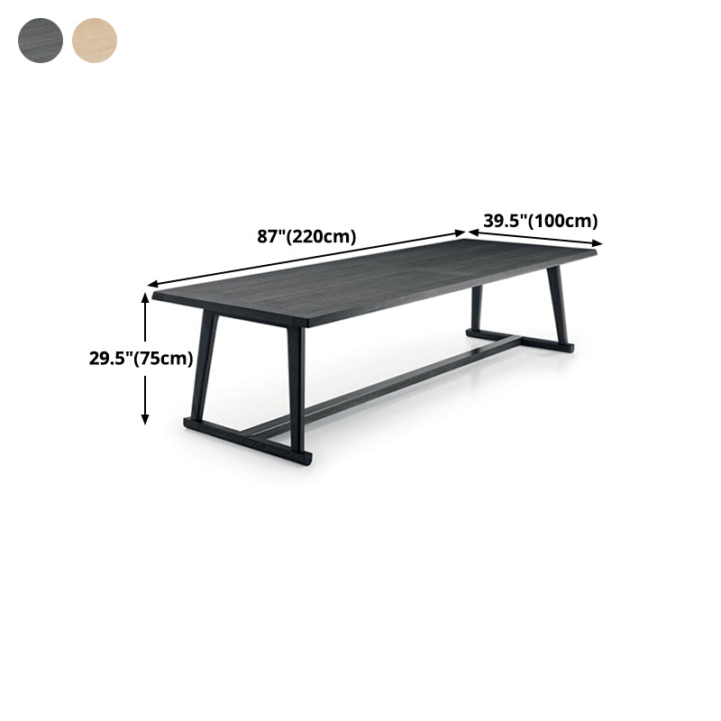 Mesa de comedor rectangular contemporánea de madera maciza, mesa superior de madera para comedor