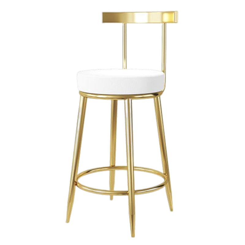Barhocker im Glam-Stil, Metallbeine, runder Sitz, Barhocker mit Fußstütze für die Küche
