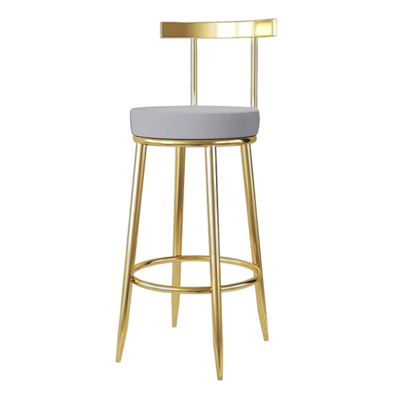 Barhocker im Glam-Stil, Metallbeine, runder Sitz, Barhocker mit Fußstütze für die Küche