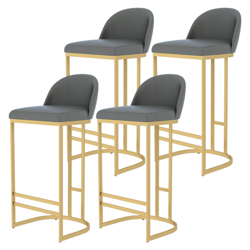 Moderner Barhocker mit Schlitten, Metallbeinen, Lederschalensitz, Barhocker für die Küche