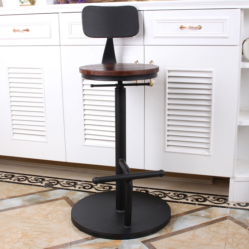 Modern Style Bar Chair with Adjustable Height Swivel Footrest Barstool for Counter Bar