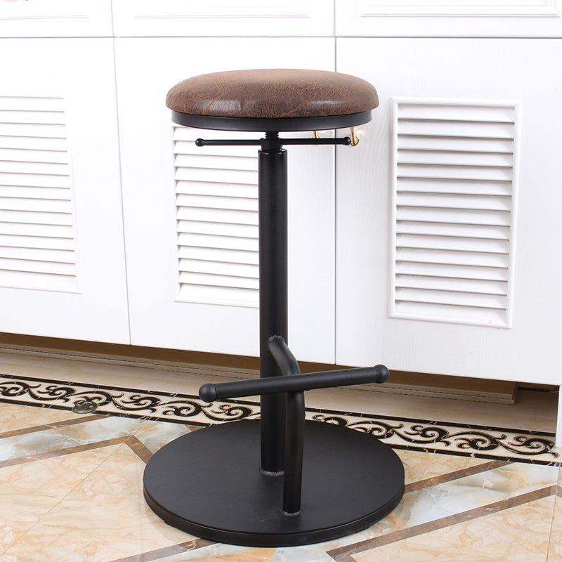 Modern Style Bar Chair with Adjustable Height Swivel Footrest Barstool for Counter Bar
