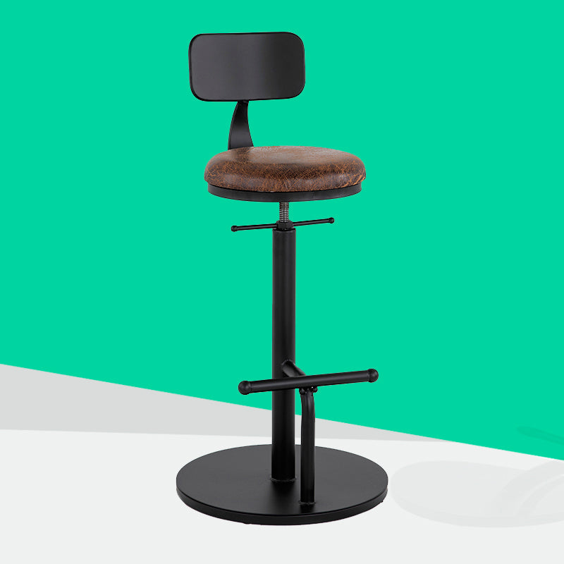 Modern Style Bar Chair with Adjustable Height Swivel Footrest Barstool for Counter Bar
