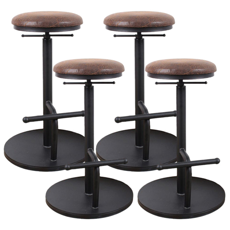 Modern Style Bar Chair with Adjustable Height Swivel Footrest Barstool for Counter Bar