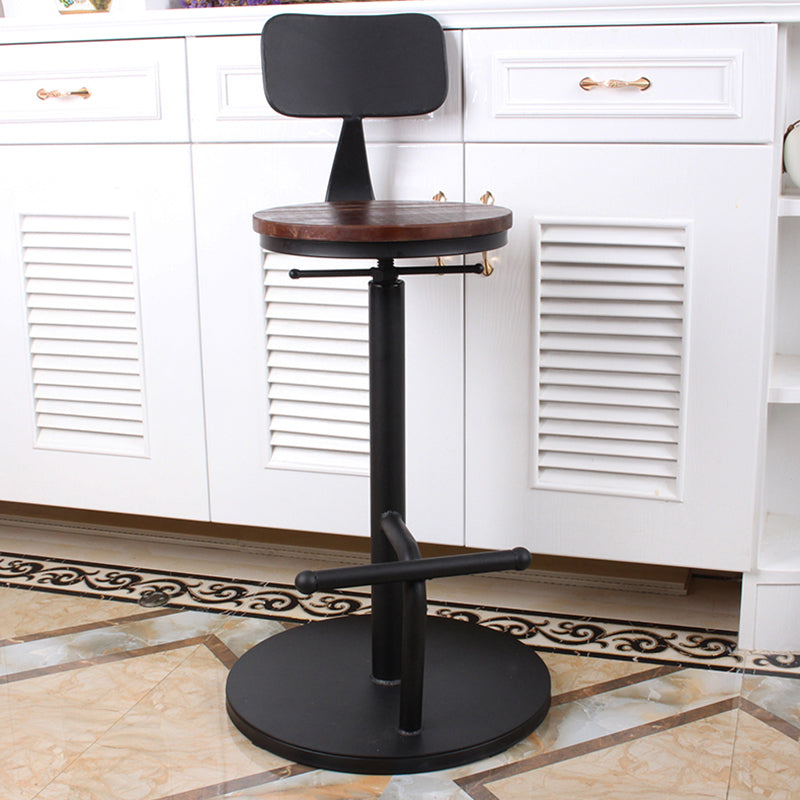 Modern Style Bar Chair with Adjustable Height Swivel Footrest Barstool for Counter Bar