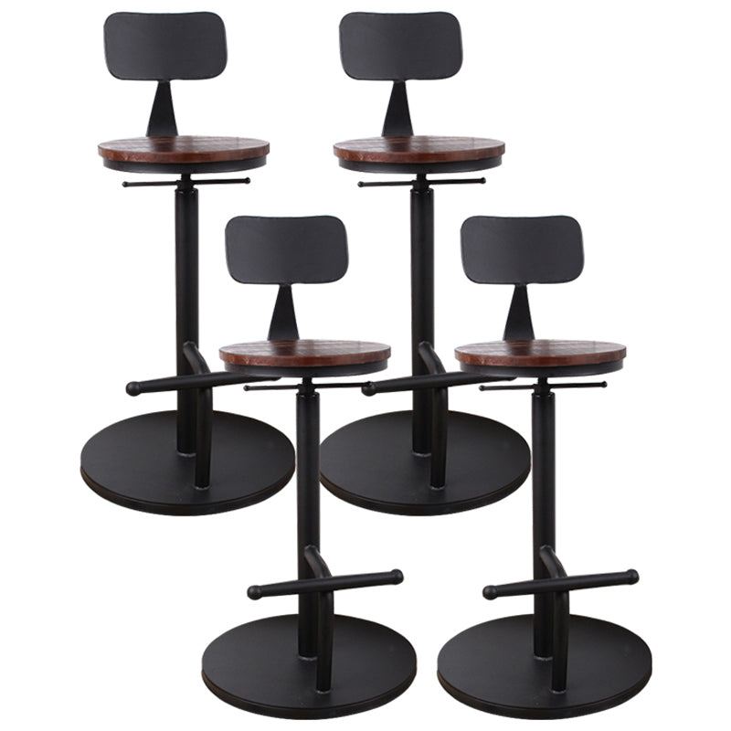 Modern Style Bar Chair with Adjustable Height Swivel Footrest Barstool for Counter Bar