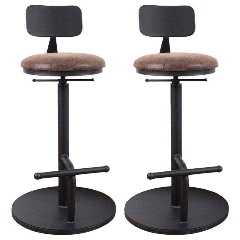Modern Style Bar Chair with Adjustable Height Swivel Footrest Barstool for Counter Bar