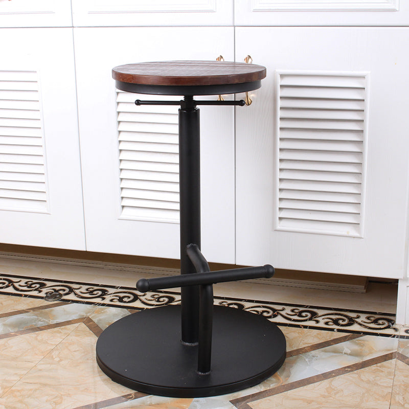 Modern Style Bar Chair with Adjustable Height Swivel Footrest Barstool for Counter Bar