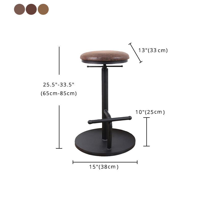 Modern Style Bar Chair with Adjustable Height Swivel Footrest Barstool for Counter Bar