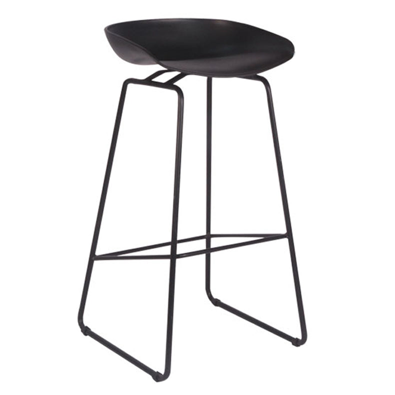 Modern Style Bar-stool Sled Legs with Iron Footrest Low Back Barstool for Kitchen