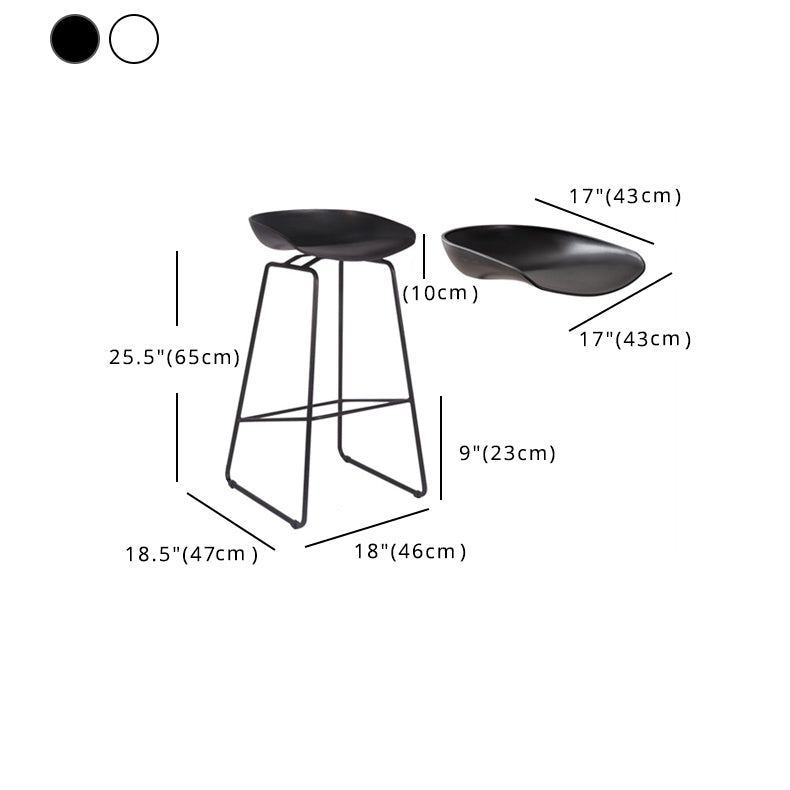 Modern Style Bar-stool Sled Legs with Iron Footrest Low Back Barstool for Kitchen