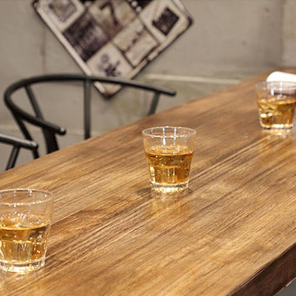 Wood Top Water Pipe Frame Counter Table Industrial 42-inch Height Table for Dinning Room