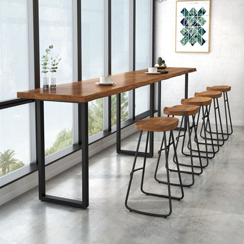 42-inch Height Cocktail Bar Table Industrial Style Wood Top Bar Table for Coffee Shop