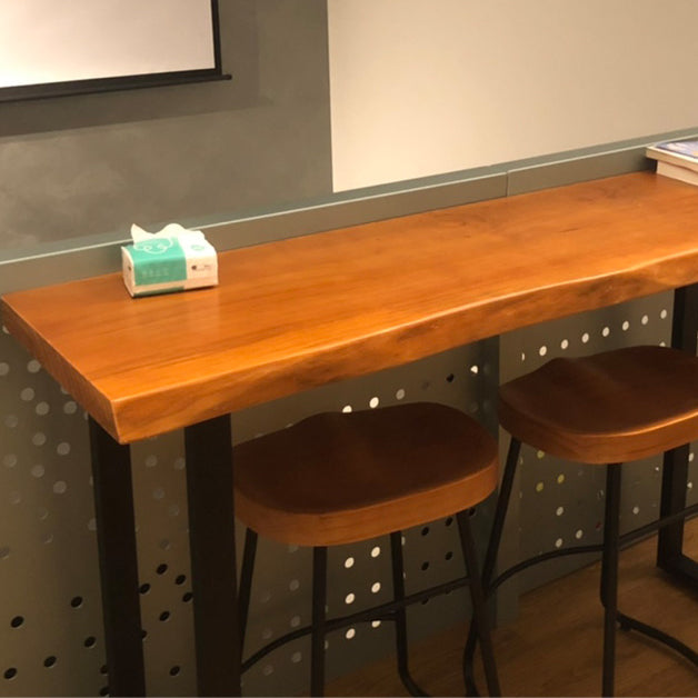 42-inch Height Cocktail Bar Table Industrial Style Wood Top Bar Table for Coffee Shop