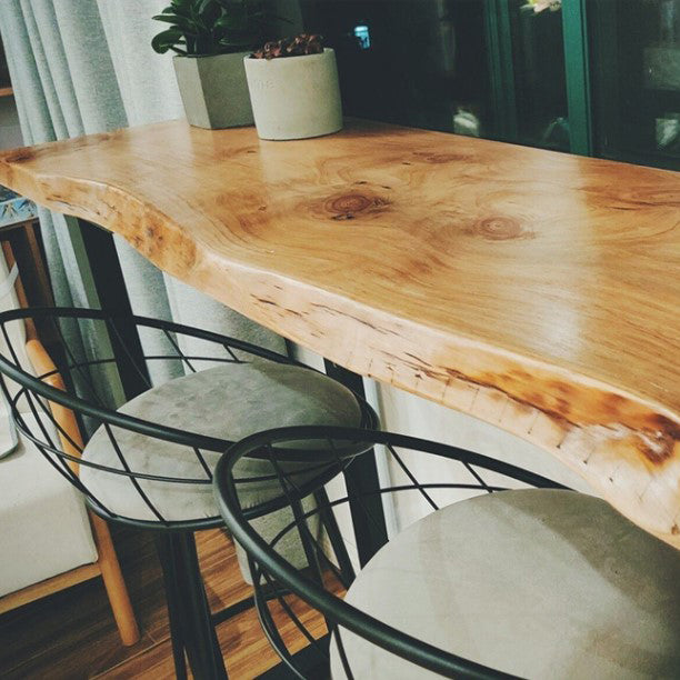 42-inch Height Cocktail Bar Table Industrial Style Wood Top Bar Table for Coffee Shop