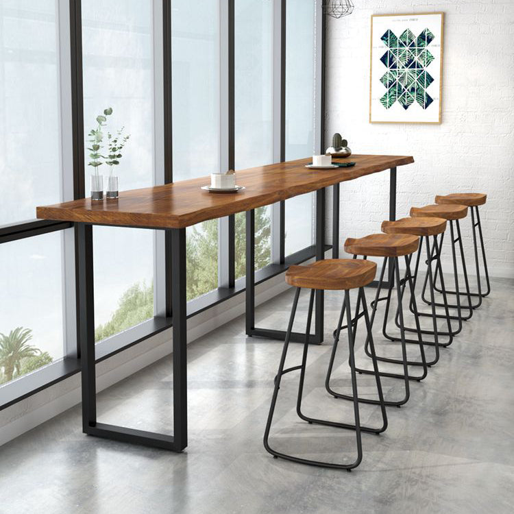 42-inch Height Cocktail Bar Table Industrial Style Wood Top Bar Table for Coffee Shop