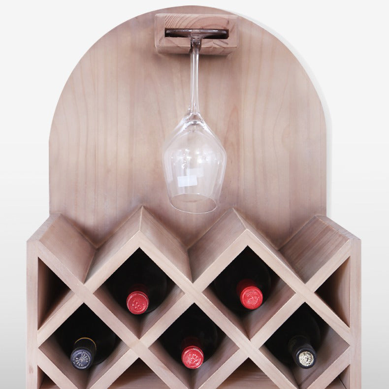 Industrial Style Bar Table Wood Specialty Top 41.3"H Bistro Table with Wine Rack