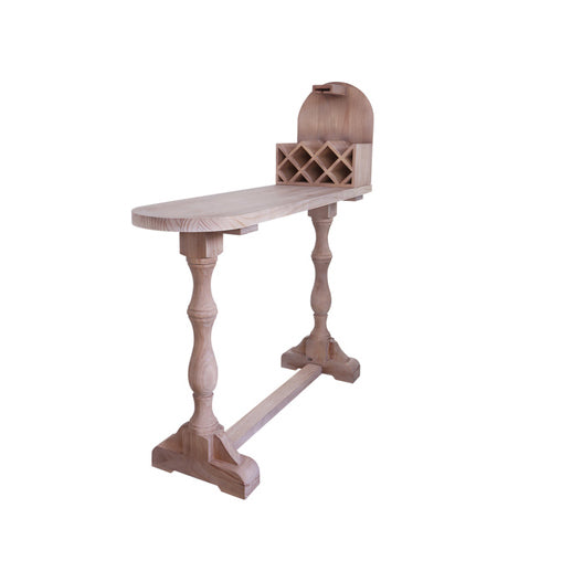 Industrial Style Bar Table Wood Specialty Top 41.3"H Bistro Table with Wine Rack