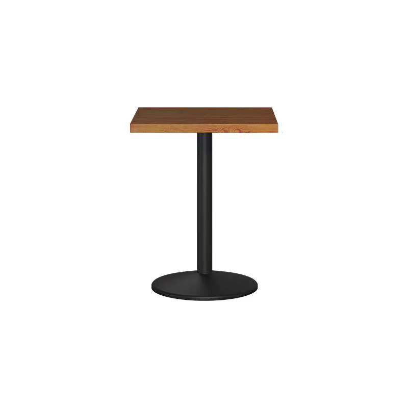 Industrial Style Black Iron Bar Table Wood Brown Top Bistro Table with Pedestal