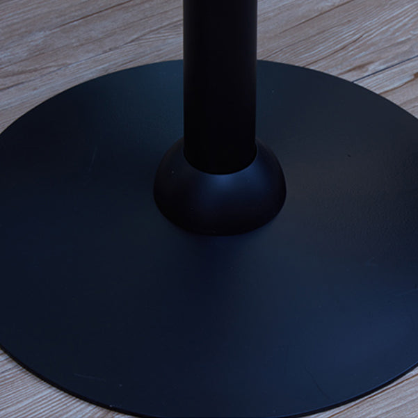 Industrial Style Black Iron Bar Table Wood Brown Top Bistro Table with Pedestal