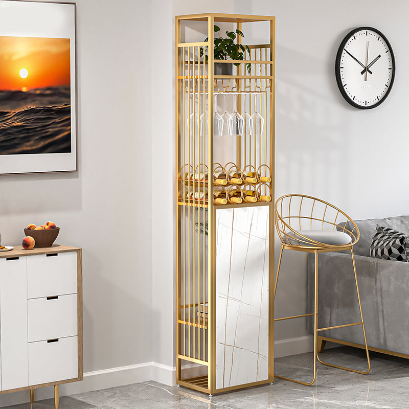 Glam Style Iron Bar Table 41.3"H Bistro Table with Wine Rack for Living Room
