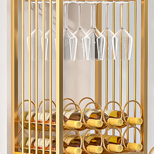 Glam Style Iron Bar Table 41.3"H Bistro Table with Wine Rack for Living Room