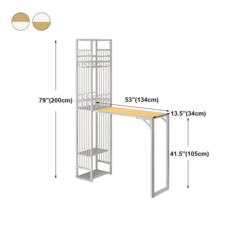Glam Style Iron Bar Table 41.3"H Bistro Table with Wine Rack for Living Room