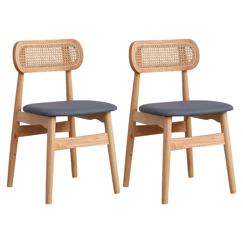 Silla de comedor de madera de caucho maciza moderna, sillas de comedor de cocina con respaldo abierto