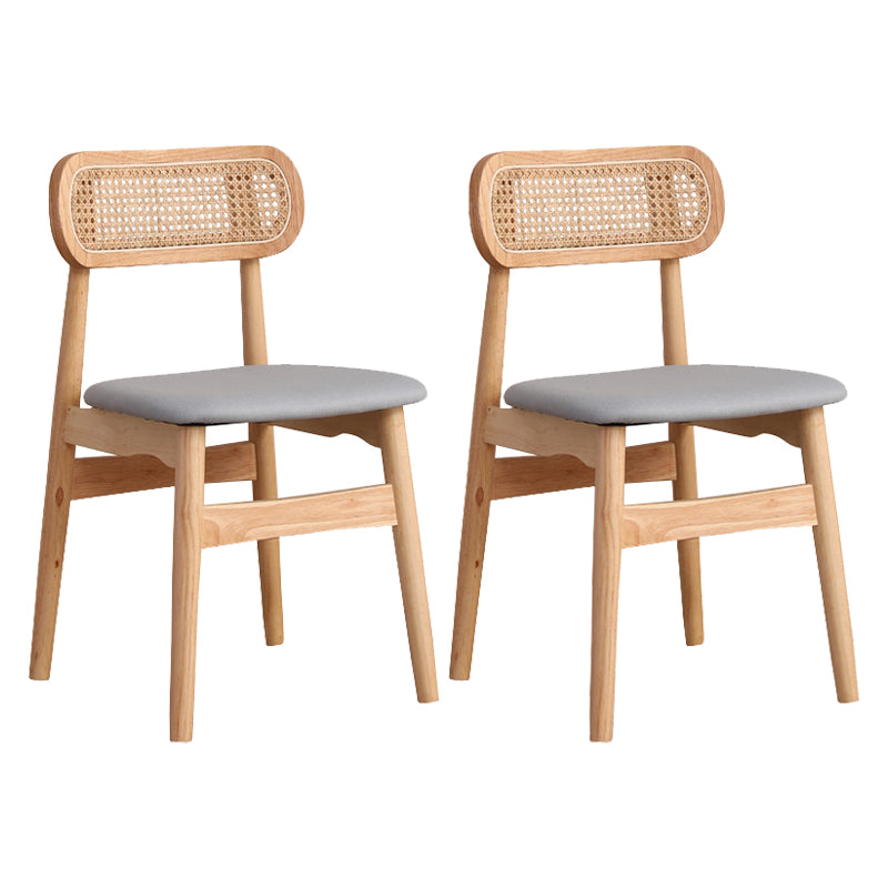 Silla de comedor de madera de caucho maciza moderna, sillas de comedor de cocina con respaldo abierto